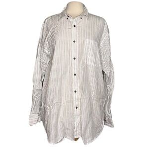 Walls White Neutral Blue Western Pin Stipe Casual Button Down Very Nice C9